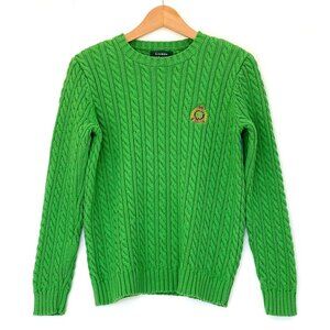 Lauren Ralph Lauren Womens S Chunky Cable Knit Fisherman Cotton Sweater Crest